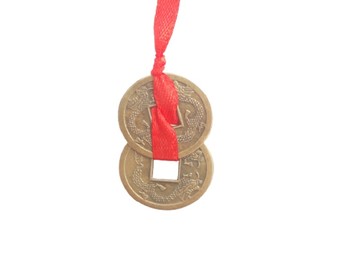 картинка 2 монеты с драконом (бронз.)